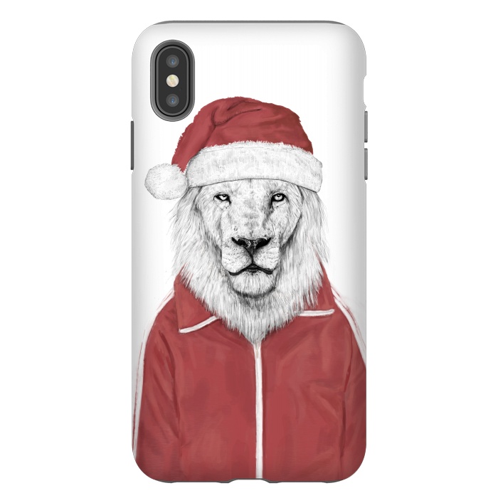 iPhone Xs Max StrongFit Santa lion by Balazs Solti