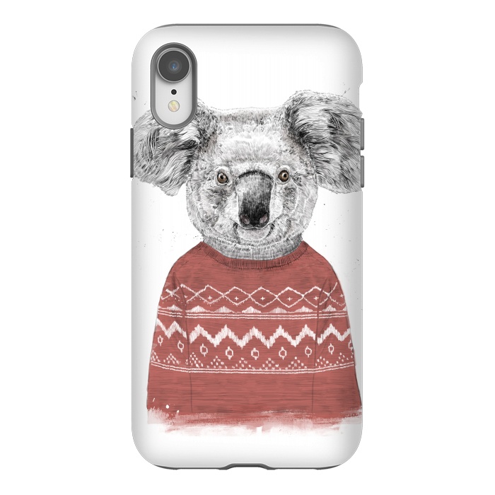 iPhone Xr StrongFit Winter koala (red) by Balazs Solti
