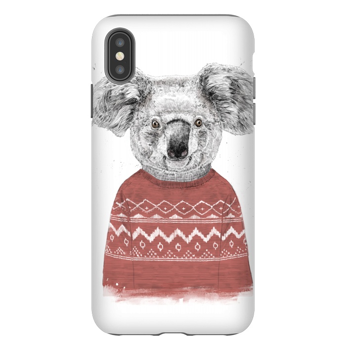 iPhone Xs Max StrongFit Winter koala (red) by Balazs Solti