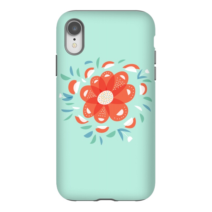 iPhone Xr StrongFit Whimsical Decorative Red Flower by Boriana Giormova