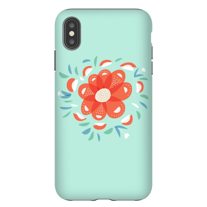 iPhone Xs Max StrongFit Whimsical Decorative Red Flower by Boriana Giormova