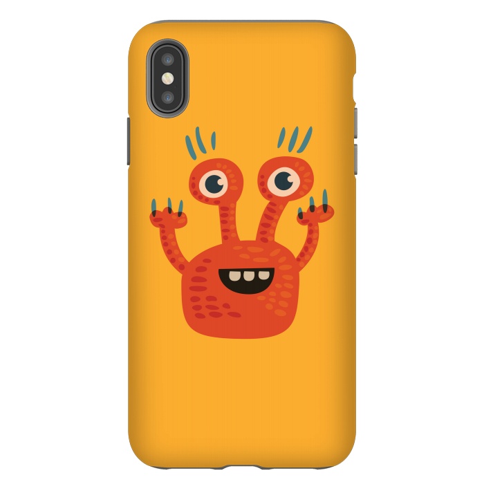 iPhone Xs Max StrongFit Funny Big Eyed Smiling Cute Monster by Boriana Giormova
