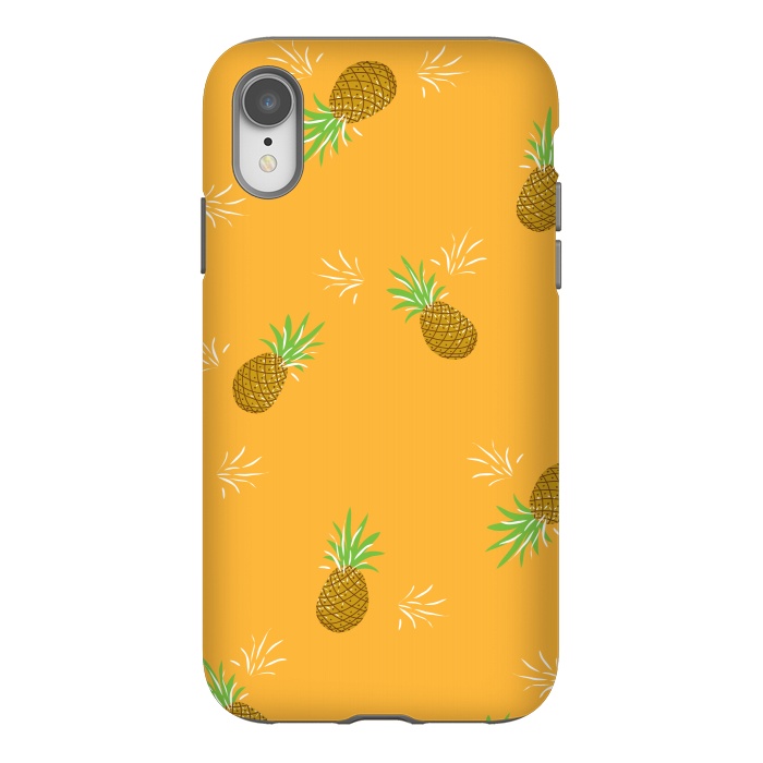 iPhone Xr StrongFit Pineapples in Mango by Zoe Charlotte