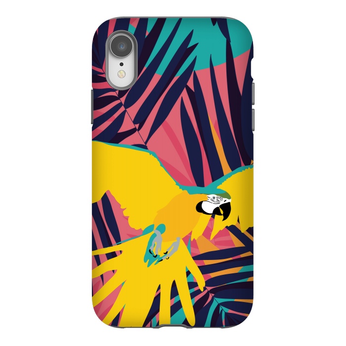 iPhone Xr StrongFit Tropical Macaw by Zoe Charlotte