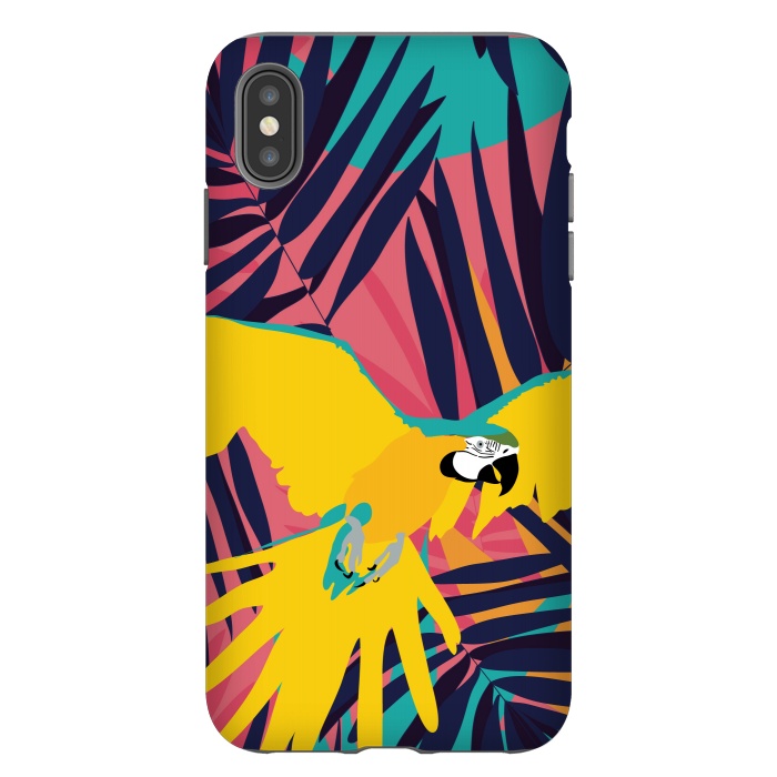 iPhone Xs Max StrongFit Tropical Macaw by Zoe Charlotte