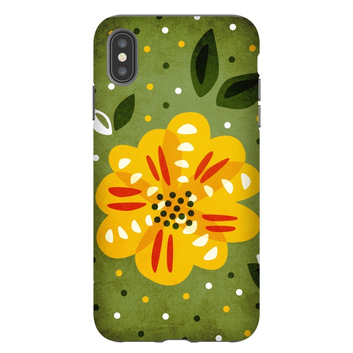 iPhone Xs Max StrongFit Abstract Yellow Spring Flower by Boriana Giormova