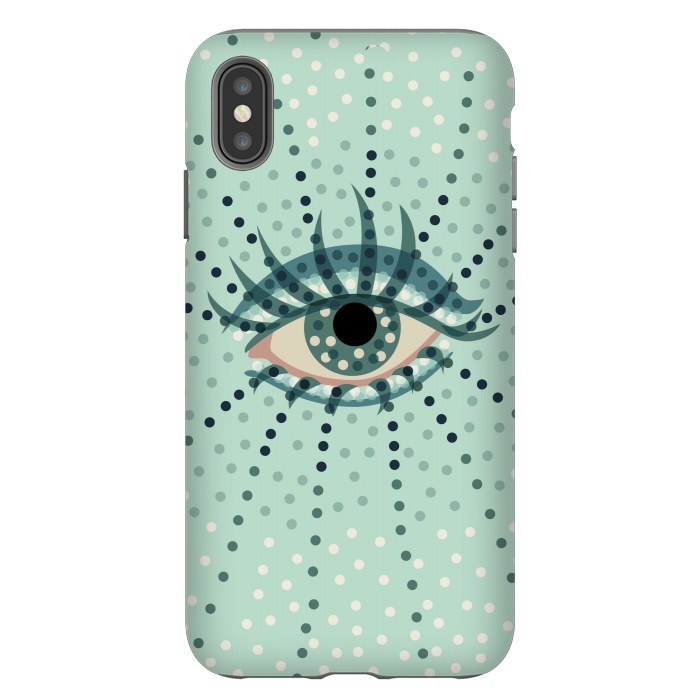 iPhone Xs Max StrongFit Beautiful Abstract Dotted Blue Eye by Boriana Giormova