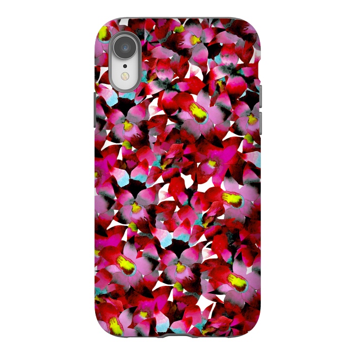 iPhone Xr StrongFit Red Floral by Amaya Brydon