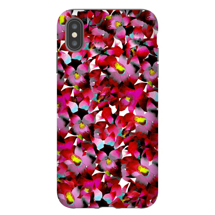 iPhone Xs Max StrongFit Red Floral by Amaya Brydon
