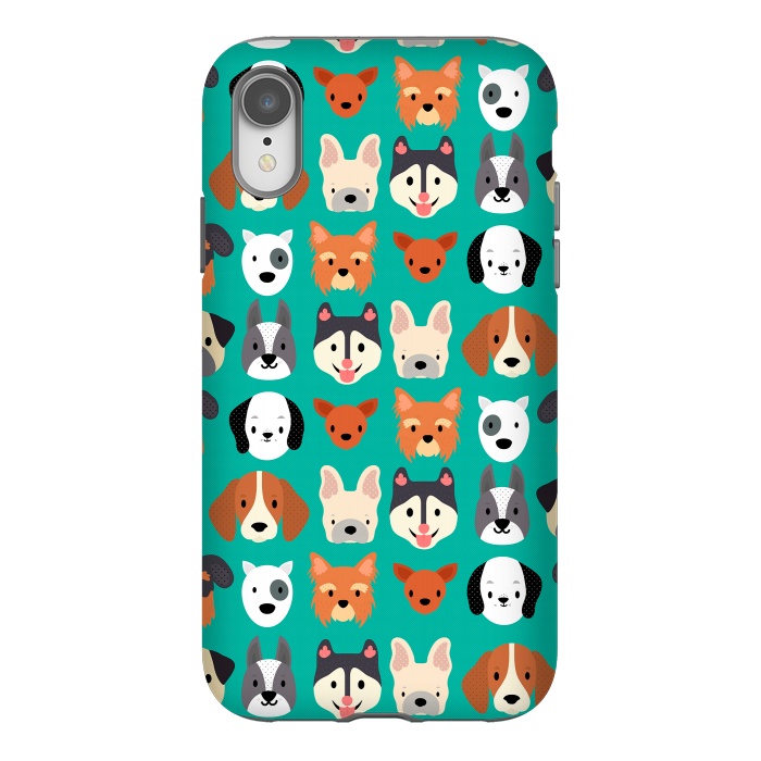 iPhone Xr StrongFit Dog faces pattern by Maria Jose Da Luz