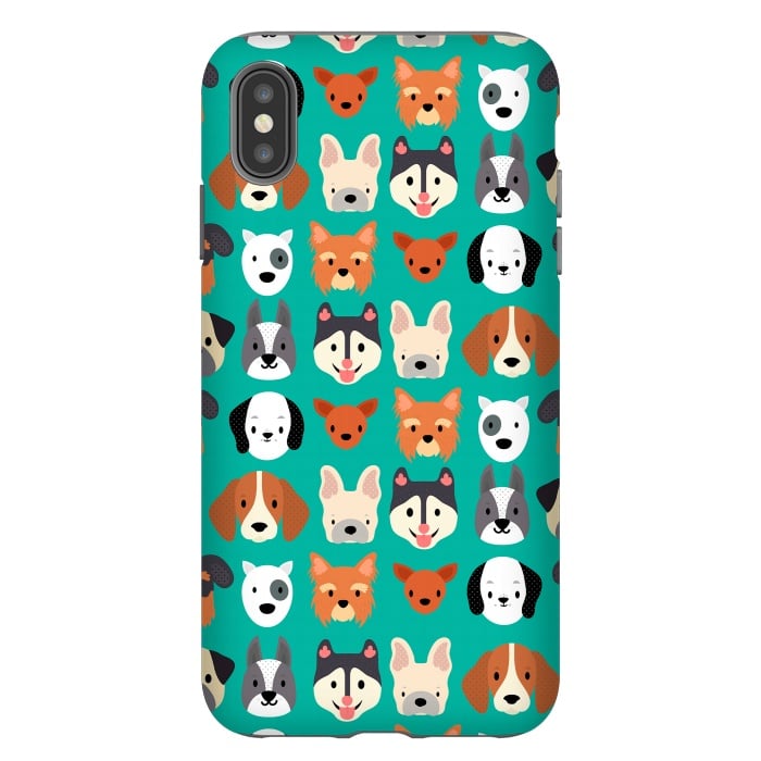 iPhone Xs Max StrongFit Dog faces pattern by Maria Jose Da Luz