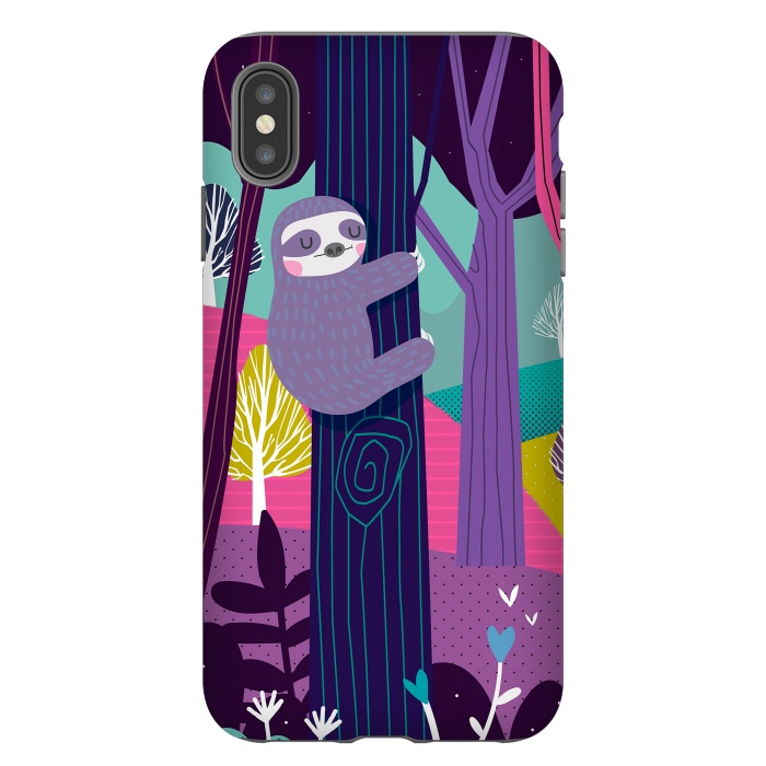 iPhone Xs Max StrongFit Sloth in the woods by Maria Jose Da Luz