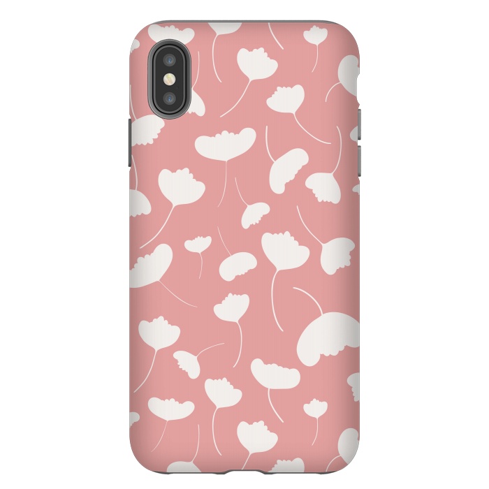iPhone Xs Max StrongFit Fan Flowers on Pink by Paula Ohreen
