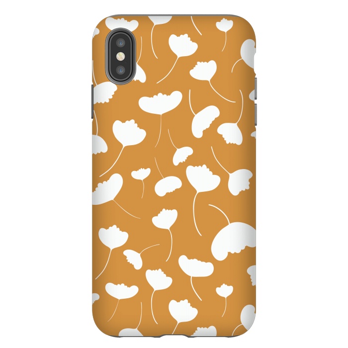 iPhone Xs Max StrongFit Fan Flowers on Mustard by Paula Ohreen