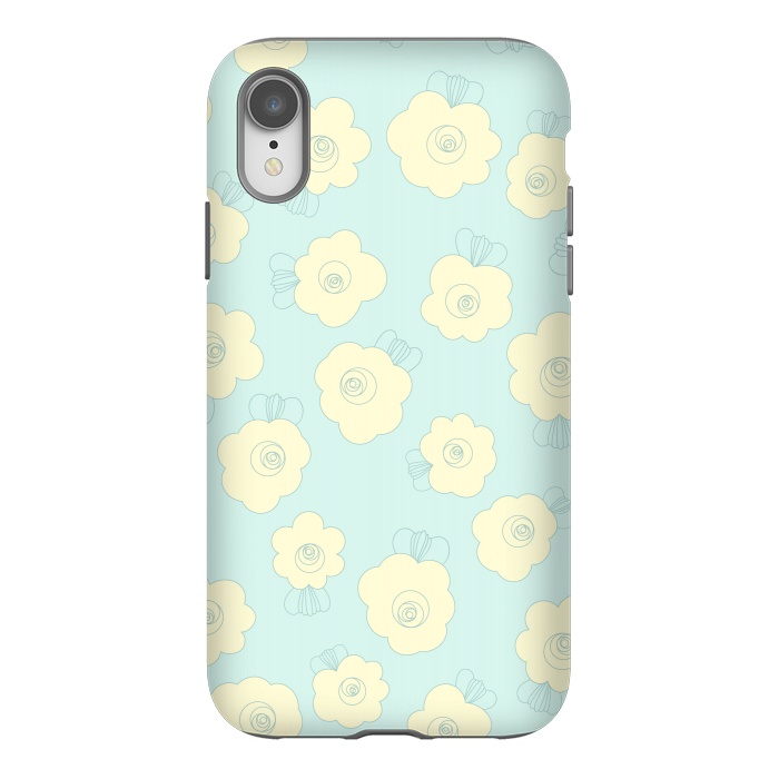 iPhone Xr StrongFit Blue Fluffy Flowers by Paula Ohreen