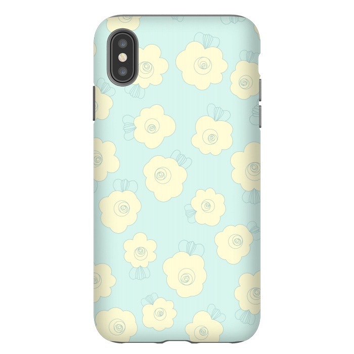 iPhone Xs Max StrongFit Blue Fluffy Flowers by Paula Ohreen