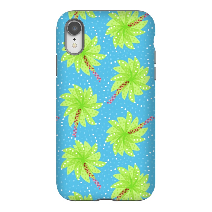 iPhone Xr StrongFit Abstract Flower-like Palm Trees Pattern by Boriana Giormova