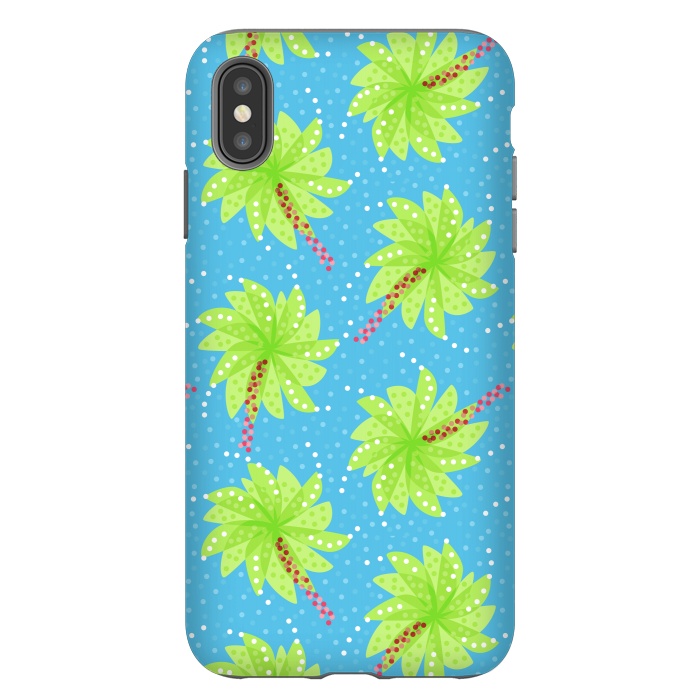 iPhone Xs Max StrongFit Abstract Flower-like Palm Trees Pattern by Boriana Giormova