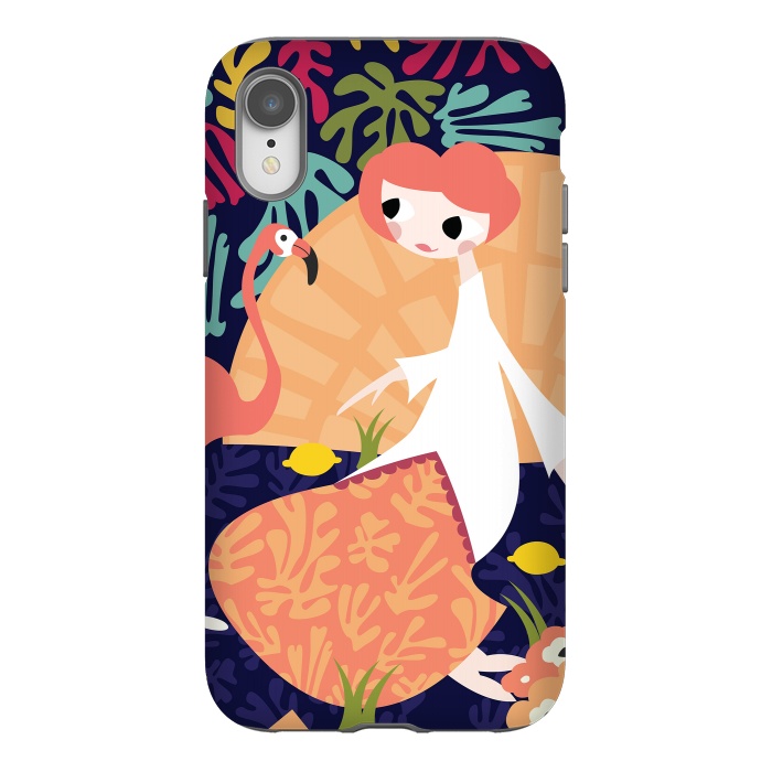 iPhone Xr StrongFit Girl and Flamingo 002 by Jelena Obradovic