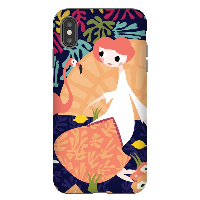 iPhone Xs Max StrongFit Girl and Flamingo 002 by Jelena Obradovic
