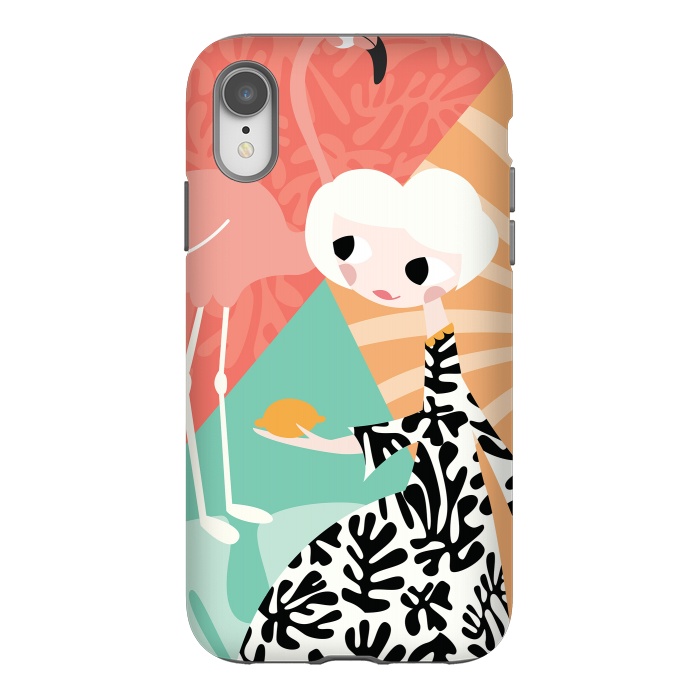 iPhone Xr StrongFit Girl and flamingo 003 by Jelena Obradovic