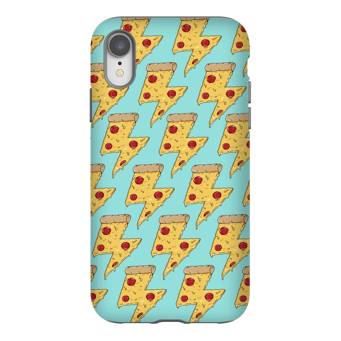 iPhone Xr StrongFit Pizza Power Pattern Green by Coffee Man