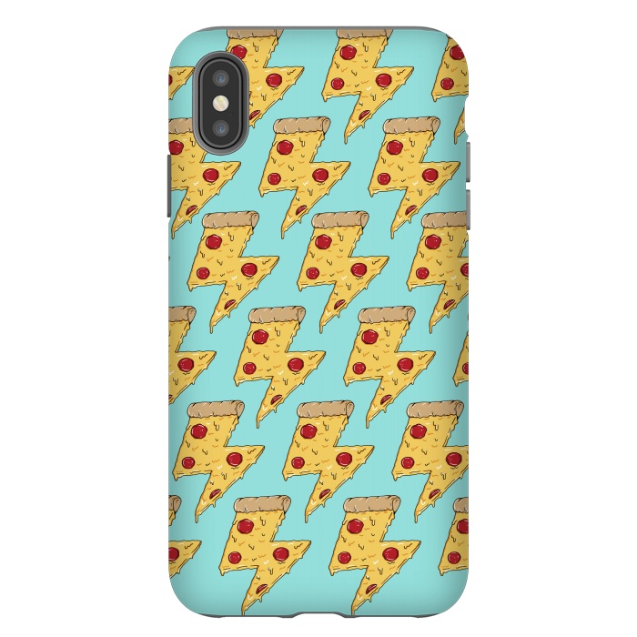 iPhone Xs Max StrongFit Pizza Power Pattern Green by Coffee Man