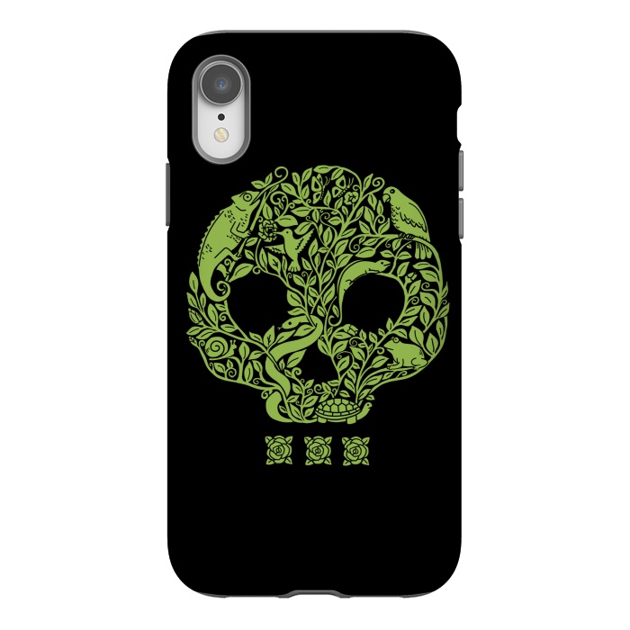 iPhone Xr StrongFit Green Skull by Coffee Man