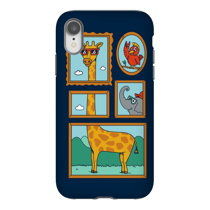 iPhone Xr StrongFit Portrait of Animals Blue by Coffee Man