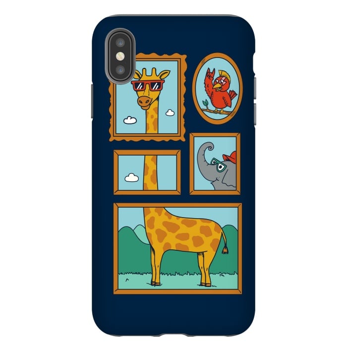 iPhone Xs Max StrongFit Portrait of Animals Blue by Coffee Man