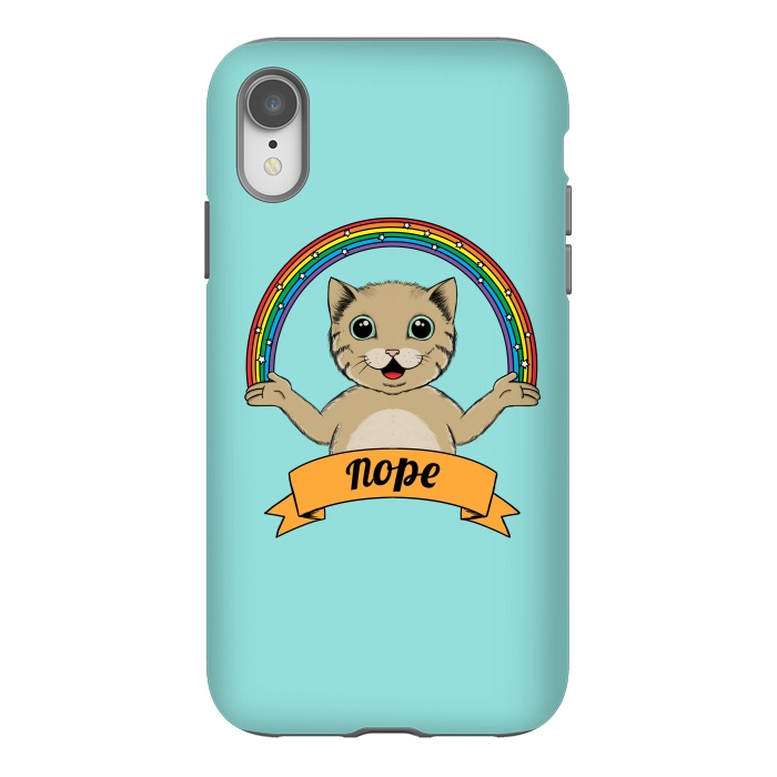 iPhone Xr StrongFit Cat Nope by Coffee Man