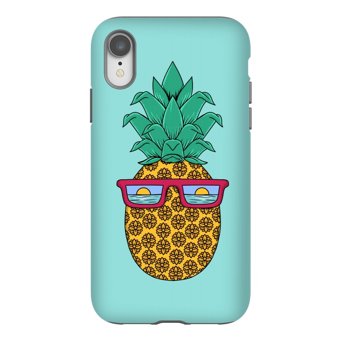 iPhone Xr StrongFit Floral Pineapple by Coffee Man