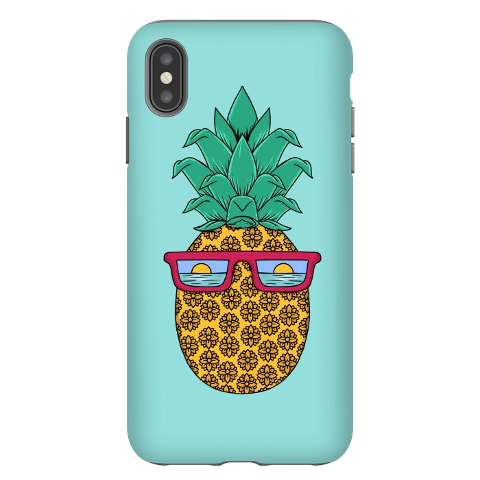 iPhone Xs Max StrongFit Floral Pineapple by Coffee Man