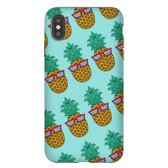 iPhone Xs Max StrongFit Floral Pineapple pattern by Coffee Man