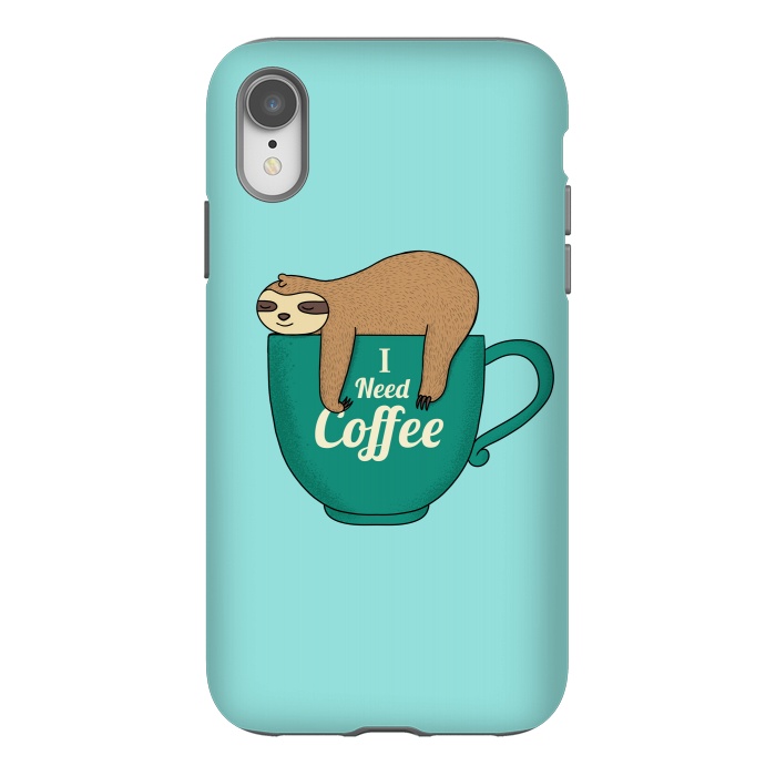 iPhone Xr StrongFit I need Coffee green by Coffee Man