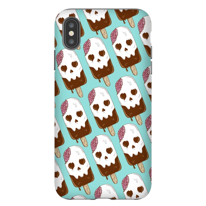 iPhone Xs Max StrongFit Skull Ice Cream Pattern by Coffee Man