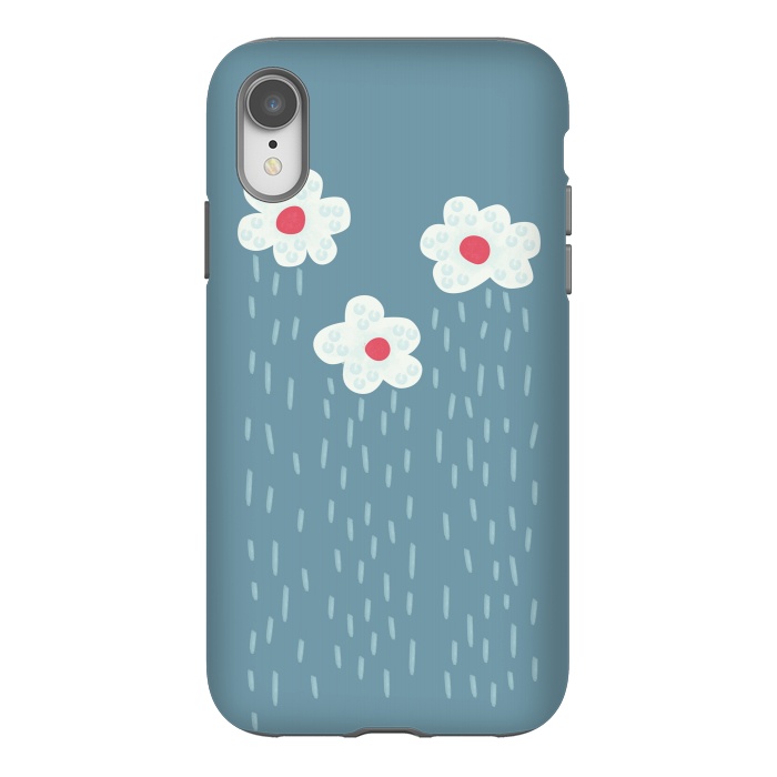 iPhone Xr StrongFit Beautiful Decorative Flowery Rain Clouds by Boriana Giormova
