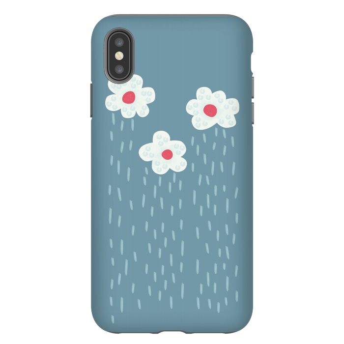 iPhone Xs Max StrongFit Beautiful Decorative Flowery Rain Clouds by Boriana Giormova
