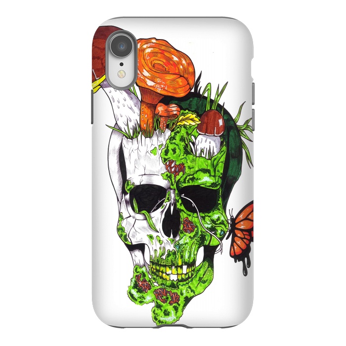 iPhone Xr StrongFit Old Skull Butterfly by Varo Lojo