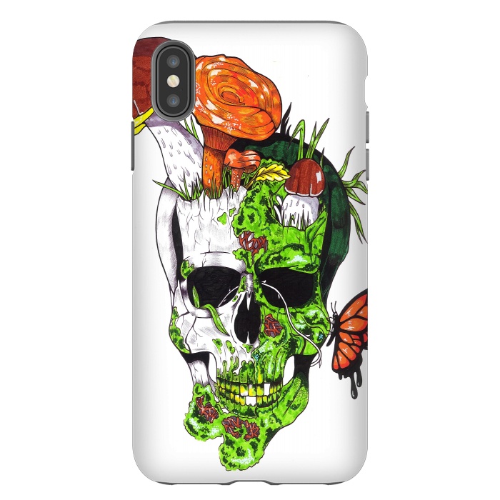 iPhone Xs Max StrongFit Old Skull Butterfly by Varo Lojo