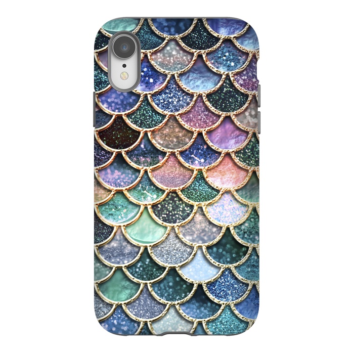 iPhone Xr StrongFit Multicolor Metal Mermaid Scales by  Utart