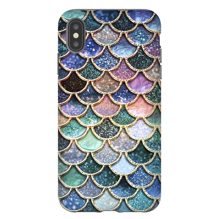 iPhone Xs Max StrongFit Multicolor Metal Mermaid Scales by  Utart