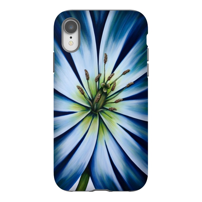 iPhone Xr StrongFit Blue Tulip Flower by Denise Cassidy Wood