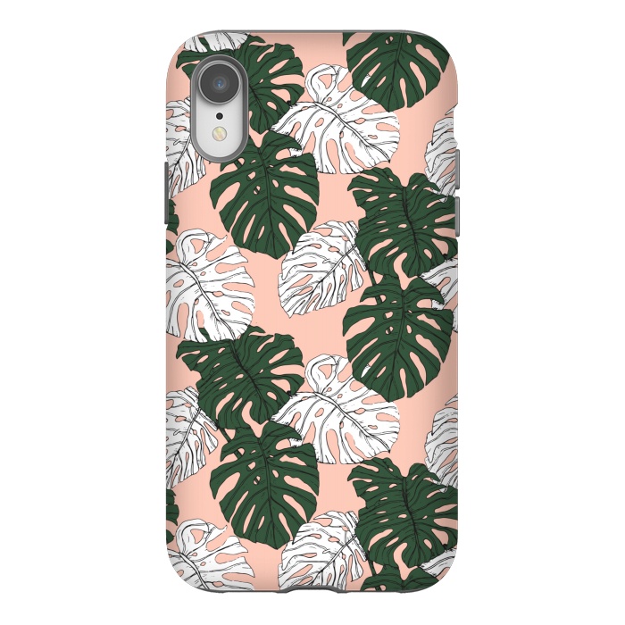 iPhone Xr StrongFit Hand drawing monstera pastel color by Mmartabc