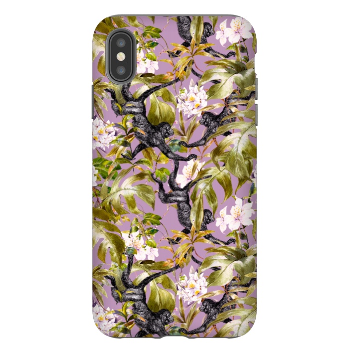 iPhone Xs Max StrongFit Monkeys in the flowery jungle II by Mmartabc