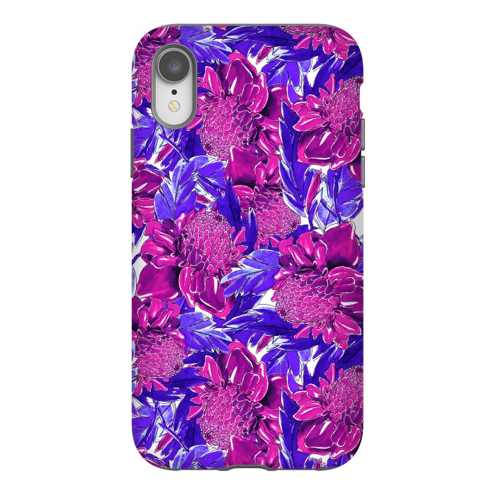 iPhone Xr StrongFit Ultra violet proteas meadow by Mmartabc