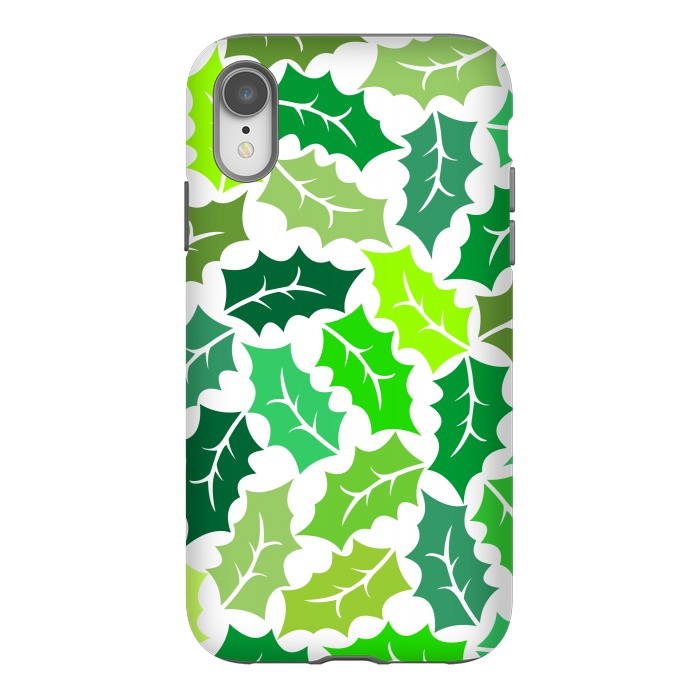 iPhone Xr StrongFit Green Leaves Pattern by Dhruv Narelia