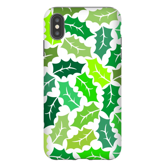 iPhone Xs Max StrongFit Green Leaves Pattern by Dhruv Narelia
