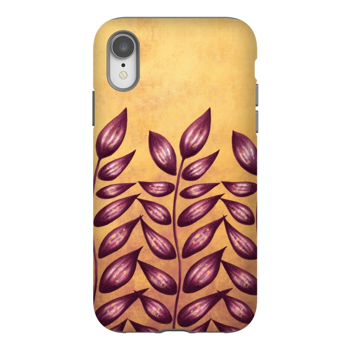 iPhone Xr StrongFit Abstract Plant With Purple Leaves by Boriana Giormova