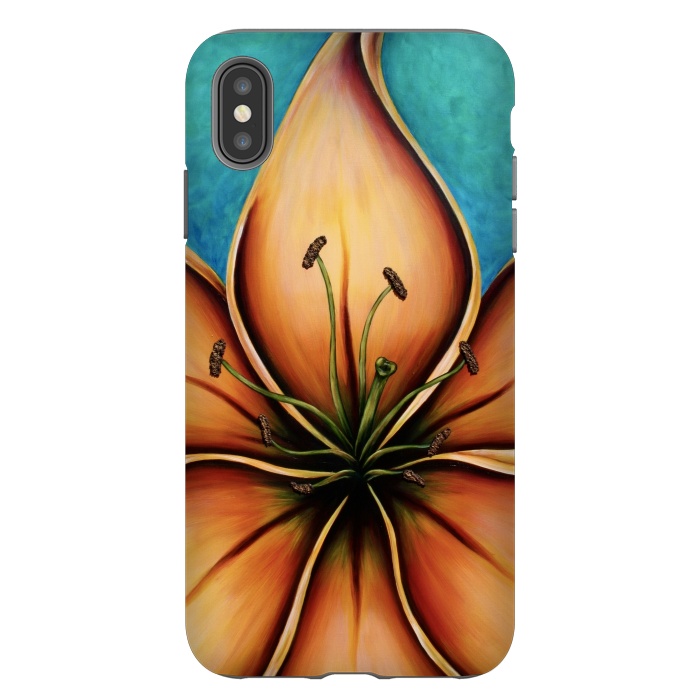 iPhone Xs Max StrongFit Fire Lily  by Denise Cassidy Wood